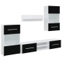 Muebles para TV 5 piezas con iluminación LED negra mate de , Muebles TV - Ref: Foro24-3324230, Precio: 320,40 €, Descuento: %