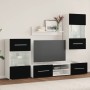 Muebles para TV 5 piezas con iluminación LED negra mate de , Muebles TV - Ref: Foro24-3324230, Precio: 320,40 €, Descuento: %