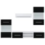 Muebles para TV 5 piezas con iluminación LED negra mate de , Muebles TV - Ref: Foro24-3324230, Precio: 320,19 €
