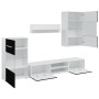 Muebles para TV 5 piezas con iluminación LED negra mate de , Muebles TV - Ref: Foro24-3324230, Precio: 320,40 €, Descuento: %