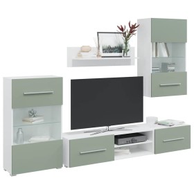 Muebles para TV 5 piezas con iluminación LED verde oliva von , TV-Möbel - Ref: Foro24-3324232, Preis: 320,40 €, Rabatt: %