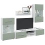 Muebles para TV 5 piezas con iluminación LED verde oliva by , TV Furniture - Ref: Foro24-3324232, Price: 320,40 €, Discount: %