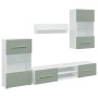 Muebles para TV 5 piezas con iluminación LED verde oliva by , TV Furniture - Ref: Foro24-3324232, Price: 320,40 €, Discount: %