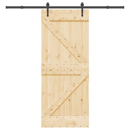 Puerta corredera con herrajes madera maciza de pino 85x210 cm von , Türen - Ref: Foro24-3332647, Preis: 187,74 €, Rabatt: %