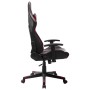 Silla de gaming de cuero sintético negro y rojo tinto