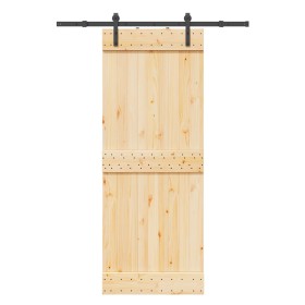 Puerta corredera con herrajes madera maciza de pino 80x210 cm von , Türen - Ref: Foro24-3332653, Preis: 163,69 €, Rabatt: %