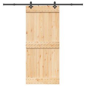 Puerta corredera con herrajes madera maciza de pino 90x210 cm von , Türen - Ref: Foro24-3332685, Preis: 201,34 €, Rabatt: %