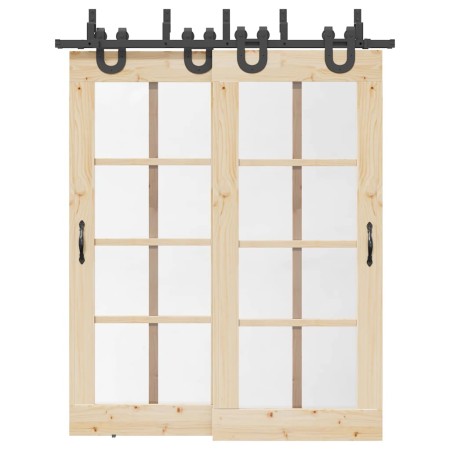 Kit de herrajes para puertas correderas acero negro 183 cm von , Türartikel - Ref: Foro24-3295733, Preis: 123,75 €, Rabatt: %