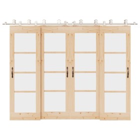 Kit de herrajes para puerta corredera 366 cm acero plateado von , Türartikel - Ref: Foro24-3295767, Preis: 501,97 €, Rabatt: %