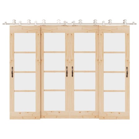Kit de herrajes para puerta corredera 366 cm acero plateado von , Türartikel - Ref: Foro24-3295767, Preis: 501,97 €, Rabatt: %