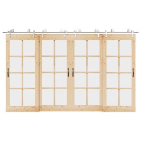 Kit de herrajes para puerta corredera 366 cm acero plateado von , Türartikel - Ref: Foro24-3295773, Preis: 412,09 €, Rabatt: %