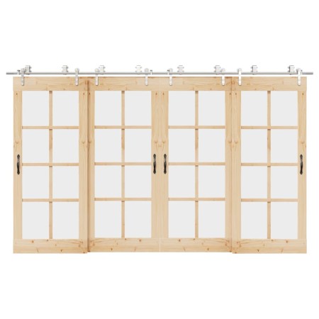 Kit de herrajes para puerta corredera 366 cm acero plateado von , Türartikel - Ref: Foro24-3295773, Preis: 412,09 €, Rabatt: %