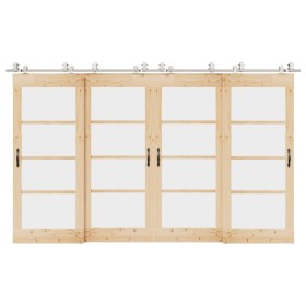 Kit de herrajes para puerta corredera 366 cm acero plateado by , Door items - Ref: Foro24-3295771, Price: 394,90 €, Discount: %