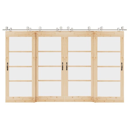Kit de herrajes para puerta corredera 366 cm acero plateado by , Door items - Ref: Foro24-3295771, Price: 394,90 €, Discount: %