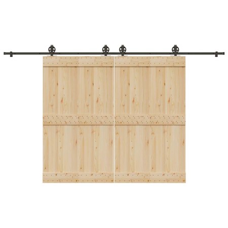 Kit de herrajes para puertas correderas acero negro 366 cm von , Türartikel - Ref: Foro24-3295799, Preis: 101,05 €, Rabatt: %