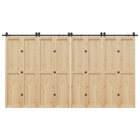Kit de herrajes para puertas correderas acero negro 400 cm by , Door items - Ref: Foro24-3295802, Price: 168,00 €, Discount: %