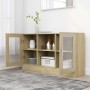 Oak-colored plywood display case 120x30.5x70 cm by vidaXL, Sideboards - Ref: Foro24-802789, Price: 95,63 €, Discount: %