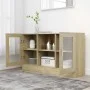 Oak-colored plywood display case 120x30.5x70 cm by vidaXL, Sideboards - Ref: Foro24-802789, Price: 93,30 €, Discount: %