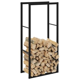 Leñero de acero negro 55x30x116 cm by , Firewood bags and holders - Ref: Foro24-4018465, Price: 35,44 €, Discount: %