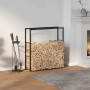 Leñero de acero negro 110x30x116 cm