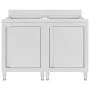 Fregadero de cocina comercial 2 piezas de acero inoxidable by vidaXL, Restoration - Ref: Foro24-3058273, Price: 643,20 €, Dis...