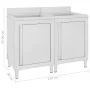 Fregadero de cocina comercial 2 piezas de acero inoxidable by vidaXL, Restoration - Ref: Foro24-3058273, Price: 643,20 €, Dis...