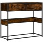 Mesa consola de madera de ingeniería roble ahumado 90x35x80 cm by , Side tables - Ref: Foro24-849176, Price: 72,29 €, Discoun...
