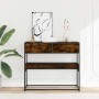 Mesa consola de madera de ingeniería roble ahumado 90x35x80 cm by , Side tables - Ref: Foro24-849176, Price: 72,29 €, Discoun...