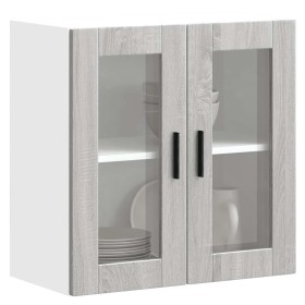 Armario de pared para cocina puerta cristal Porto gris sonoma by , Kitchen cabinets - Ref: Foro24-854153, Price: 69,25 €, Dis...