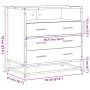 Cómoda de madera contrachapada roble ahumado 70x41x70 cm von , Schubladen - Ref: Foro24-849086, Preis: 118,29 €, Rabatt: %