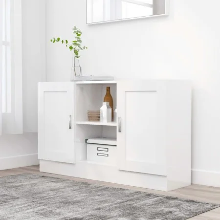 Hochglanzweißes Sperrholz-Sideboard 120x30,5x70 cm von vidaXL, Sideboards - Ref: Foro24-802783, Preis: 88,63 €, Rabatt: %