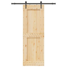 Puerta corredera con herrajes madera maciza de pino 80x210 cm von , Türen - Ref: Foro24-3332737, Preis: 185,74 €, Rabatt: %