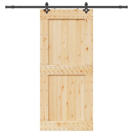 Puerta corredera con herrajes madera maciza de pino 100x210 cm von , Türen - Ref: Foro24-3332735, Preis: 231,19 €, Rabatt: %