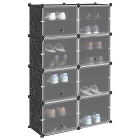 Estantería de cubos con 8 compartimentos y puertas PP negro von , Schuhregale und Schuhorganisatoren - Ref: Foro24-4019579, P...