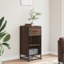 Aparador madera ingeniería y metal marrón roble 35,5x35x76 cm by , Sideboards - Ref: Foro24-848958, Price: 60,29 €, Discount: %