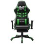 Gaming-Stuhl mit Fußstütze aus schwarzem und grünem Kunstleder von vidaXL, Gaming-Stühle - Ref: Foro24-20513, Preis: 188,03 €...