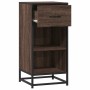 Aparador madera ingeniería y metal marrón roble 35,5x35x76 cm by , Sideboards - Ref: Foro24-848958, Price: 60,29 €, Discount: %