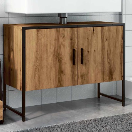 Mueble de lavabo madera de ingeniería roble artisan 80x33x60 cm von , Badezimmerwaschtische - Ref: Foro24-857705, Preis: 73,7...
