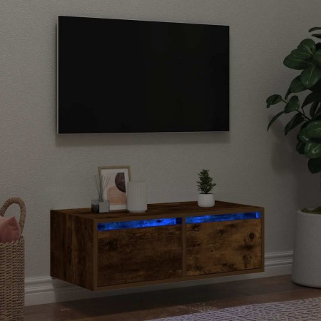 Mueble de TV con luces LED roble ahumado 75x35,5x25 cm von , TV-Möbel - Ref: Foro24-860233, Preis: 71,62 €, Rabatt: %