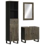 Conjunto de muebles de baño 3 piezas madera maciza mango negro by , Bathroom furniture - Ref: Foro24-3310001, Price: 251,47 €...