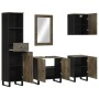 Conjunto de muebles de baño 5 piezas madera maciza mango negro by , Bathroom furniture - Ref: Foro24-3310003, Price: 375,20 €...