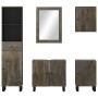 Conjunto de muebles de baño 5 piezas madera maciza mango negro by , Bathroom furniture - Ref: Foro24-3310003, Price: 375,20 €...