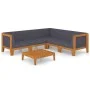 Gartenmöbel- und Kissenset 6-teilig aus massivem Akazienholz von vidaXL, Gartensets - Ref: Foro24-3058123, Preis: 732,13 €, R...