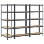 Estante almacenaje 5 niveles 3 uds acero y madera contrachapada de , Estanterías industriales - Ref: Foro24-3307594, Precio: ...