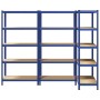 Estanterías de 5 baldas 3 uds madera contrachapada y acero azul by , Industrial shelving - Ref: Foro24-3307606, Price: 170,20...