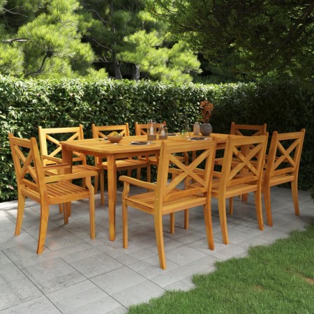 Garten-Essgruppe 9-teilig aus massivem Akazienholz von vidaXL, Gartensets - Ref: Foro24-3058006, Preis: 896,33 €, Rabatt: %