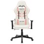 Silla de gaming de cuero sintético blanco y rosa de vidaXL, Sillones para videojuegos - Ref: Foro24-20534, Precio: 174,72 €, ...