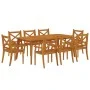 Garten-Essgruppe 9-teilig aus massivem Akazienholz von vidaXL, Gartensets - Ref: Foro24-3058006, Preis: 883,98 €, Rabatt: %