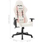 Silla de gaming de cuero sintético blanco y rosa de vidaXL, Sillones para videojuegos - Ref: Foro24-20534, Precio: 174,72 €, ...