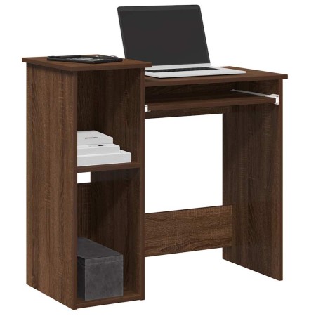Escritorio con estantes contrachapada marrón roble 84x40x78 cm von , Schreibtische - Ref: Foro24-860451, Preis: 69,84 €, Raba...